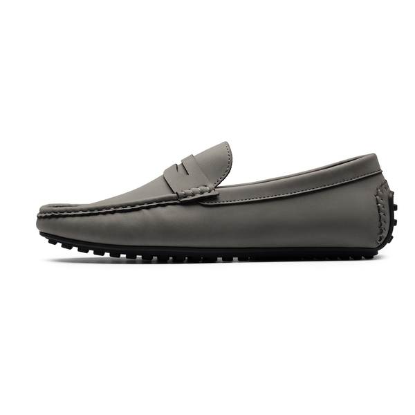 Men's Classic Moc Toe Suede Penny Loafers - DARK GREY - 2